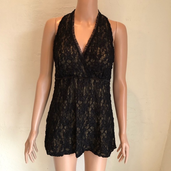 INC International Concepts Laced Sleeveless Halter Top Women’s Size L Elastic - Picture 1 of 16